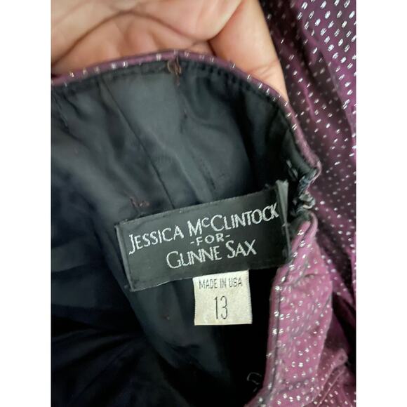 Jessica McClintock Gunne Sax Juniors Gown Size 13 Purple Glitter Prom HOCO Y2K - Picture 4 of 10